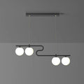 Minimalist Black Iron & Glass 4/5-Light Curved Chandelier for Dining Room