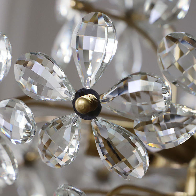 Elegant French Round Copper Crystal Chandelier for Living Room 6/8 Light