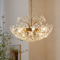 Elegant French Round Copper Crystal Chandelier for Living Room 6/8 Light