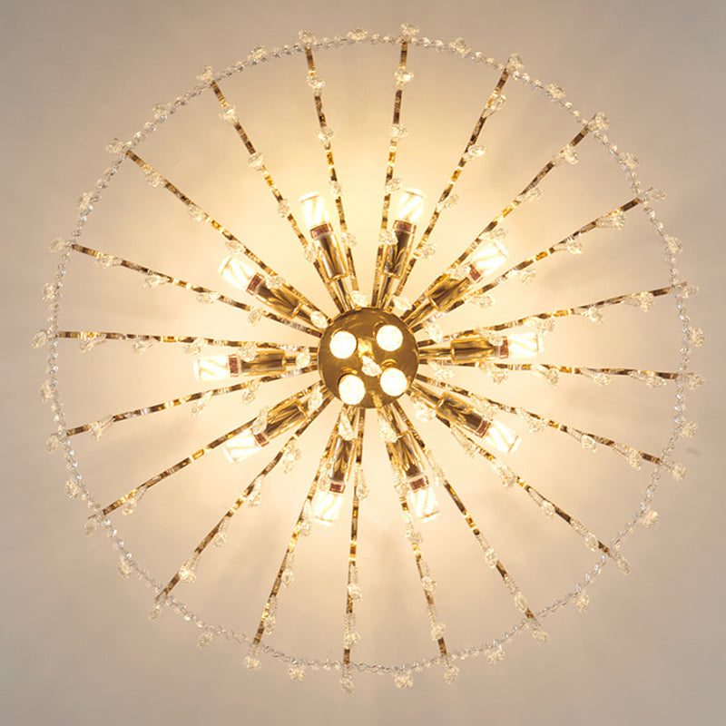 Luxurious Gold Crystal Branch Pendant Chandelier for Living Room