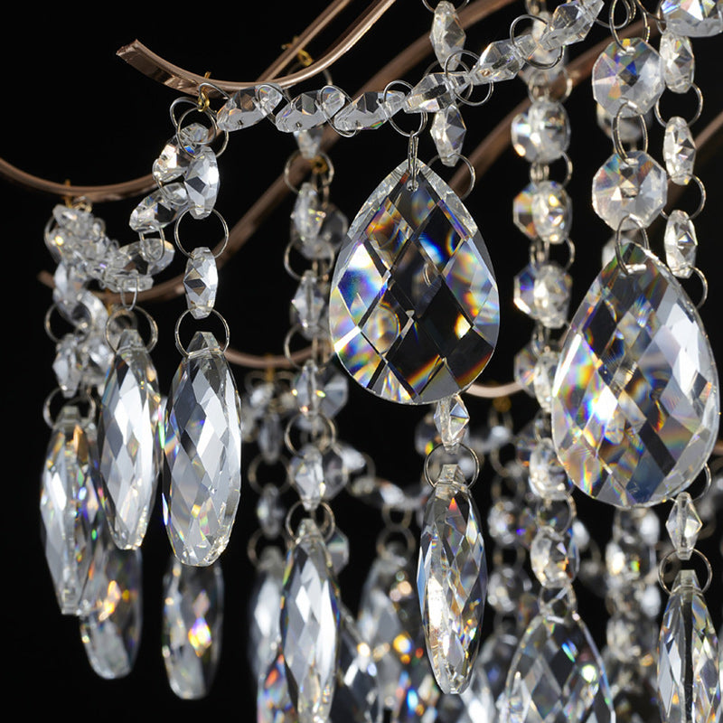 Luxurious Gold Crystal Branch Pendant Chandelier for Living Room