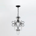Elegant French Crystal Candelabra Chandelier in Iron for Living Room