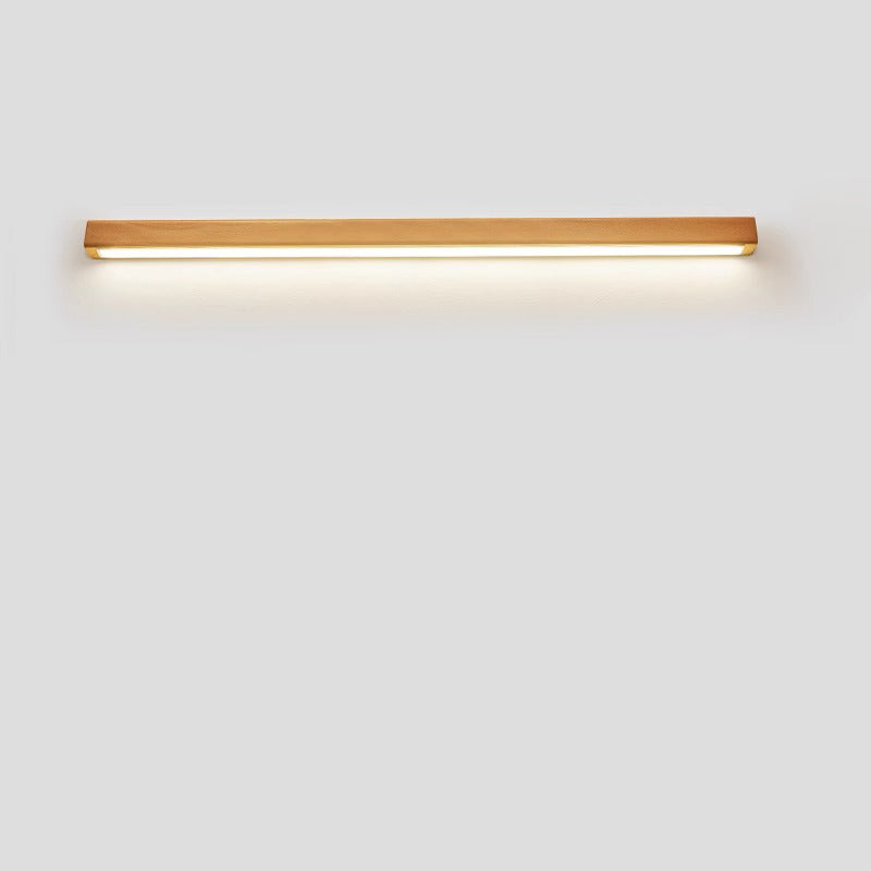 Minimalist Japanese Solid Wood LED Wall Sconce for Living Room Decor