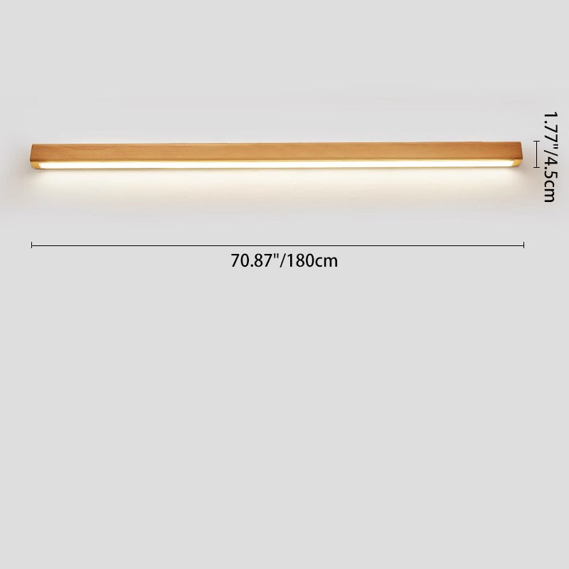 Minimalist Japanese Solid Wood LED Wall Sconce for Living Room Decor