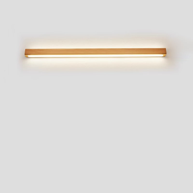 Minimalist Japanese Solid Wood LED Wall Sconce for Living Room Decor