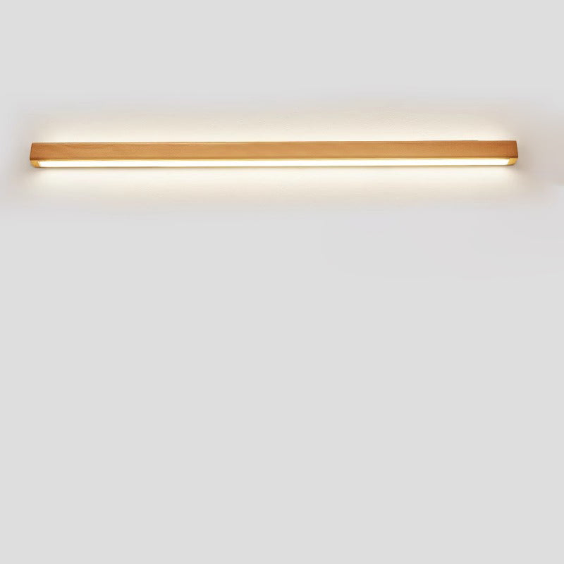 Minimalist Japanese Solid Wood LED Wall Sconce for Living Room Decor