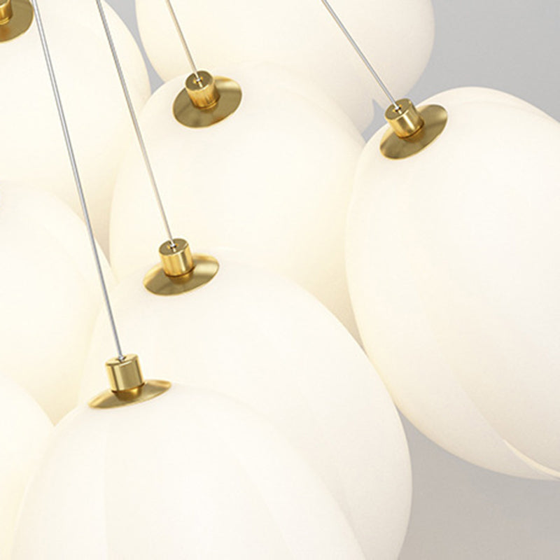Modern White Tulip Iron Chandelier Light Fixture for Living Room