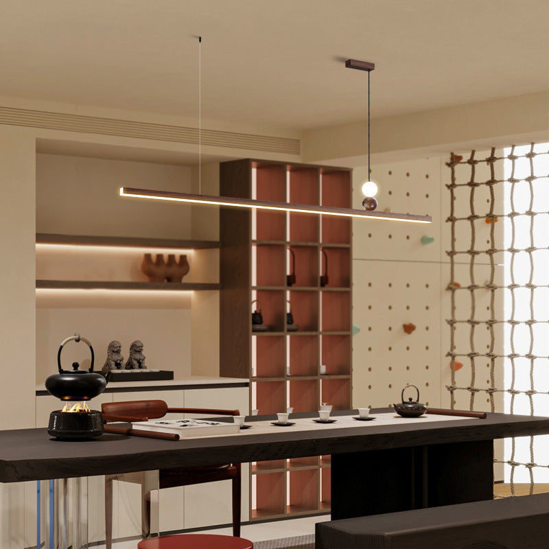 Sleek Rectangular LED Chandelier - Aluminum & Acrylic for Dining Room