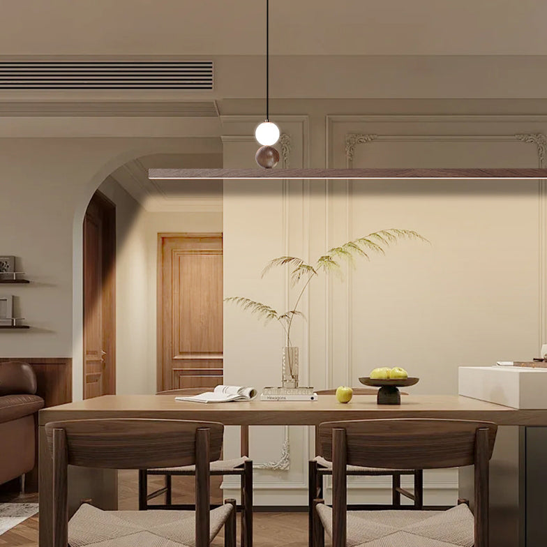 Sleek Rectangular LED Chandelier - Aluminum & Acrylic for Dining Room