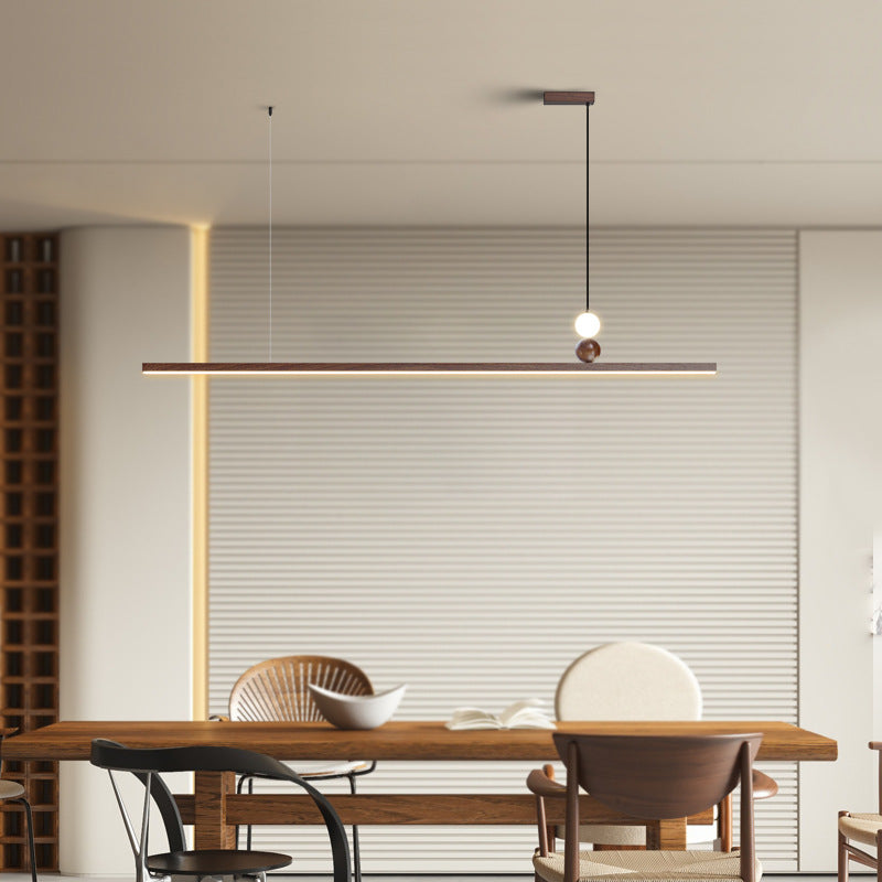 Sleek Rectangular LED Chandelier - Aluminum & Acrylic for Dining Room
