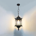 Vintage Hexagonal Waterproof Aluminum Acrylic Pendant Light for Patios