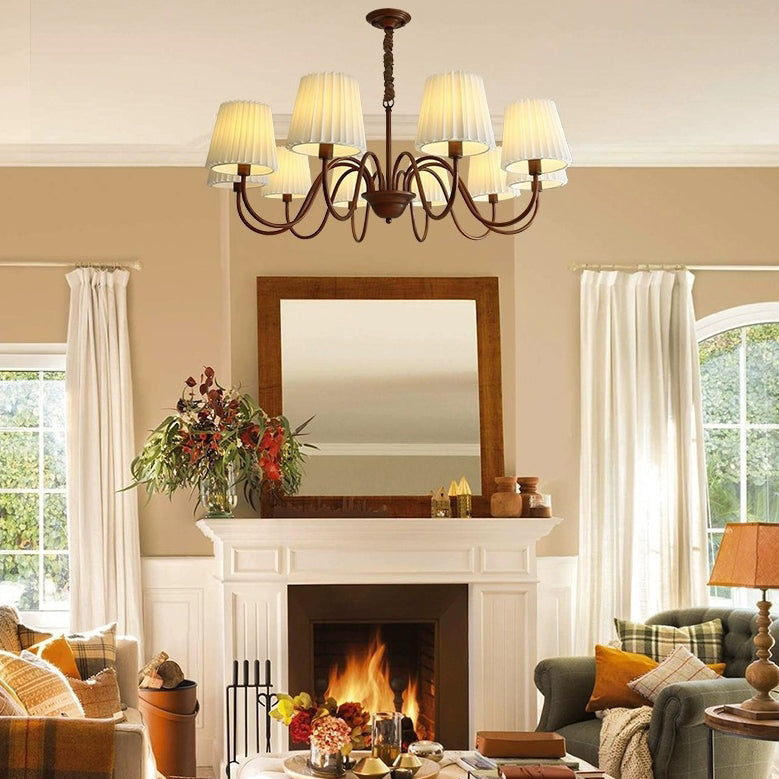 Rustic Iron Frame Branch Candelabra Chandelier for Living Room Decor