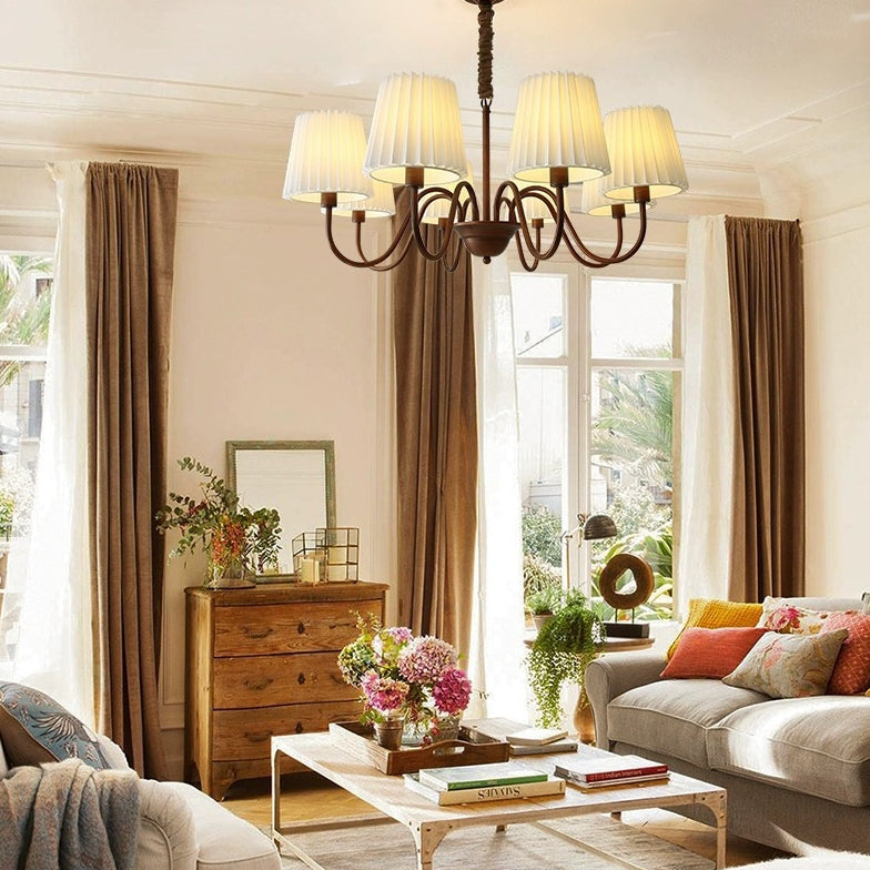 Rustic Iron Frame Branch Candelabra Chandelier for Living Room Decor
