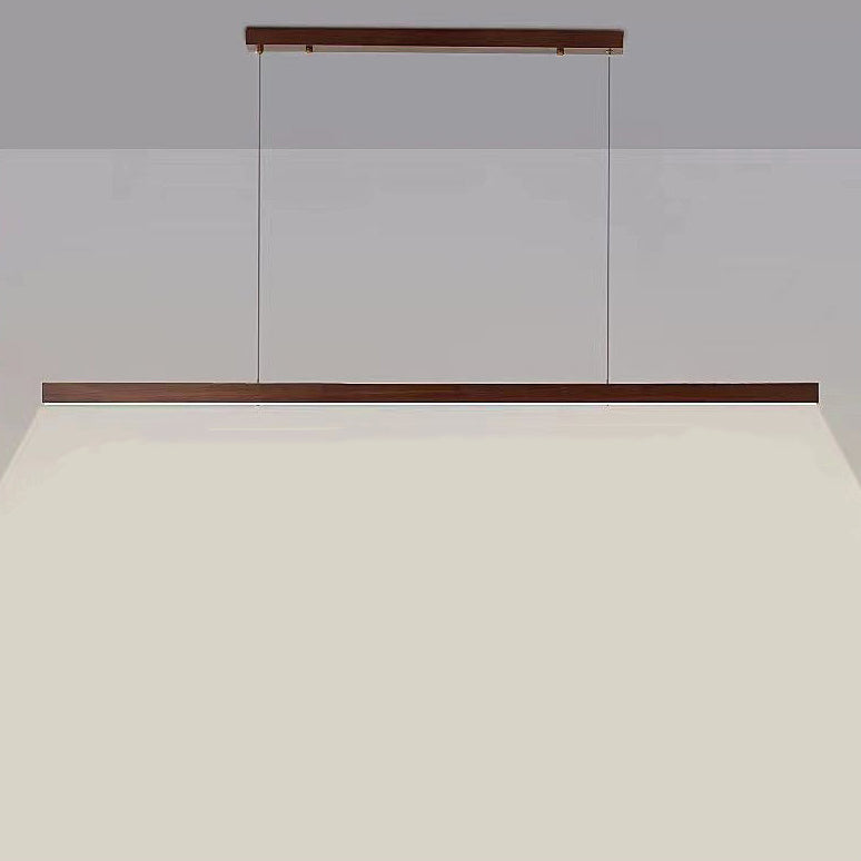 Elegant Traditional Japanese Wood & Aluminum LED Island Chandelier for Dining Room