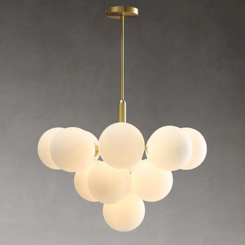Modern Black Iron Aluminum Glass 5-Light Chandelier for Living Room