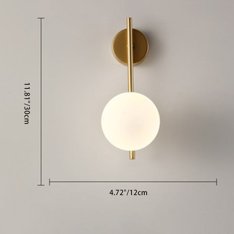 Nordic Style Iron & Glass Globe Wall Sconce Light for Living Room