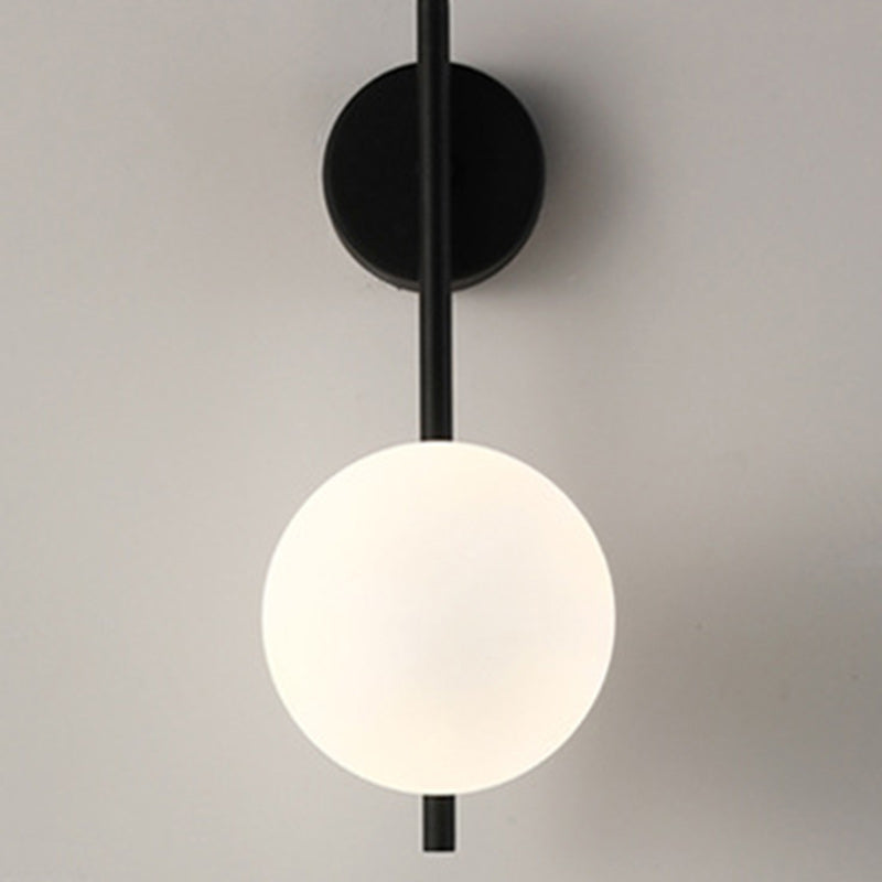 Nordic Style Iron & Glass Globe Wall Sconce Light for Living Room