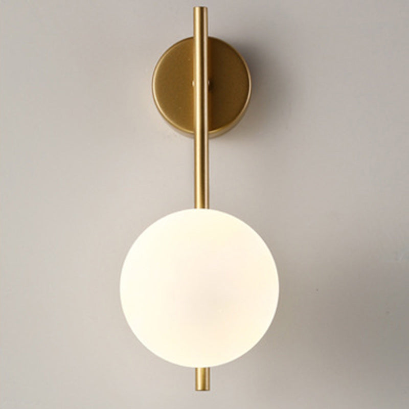 Nordic Style Iron & Glass Globe Wall Sconce Light for Living Room