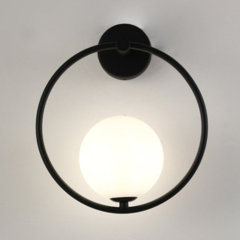 Nordic Style Iron & Glass Globe Wall Sconce Light for Living Room