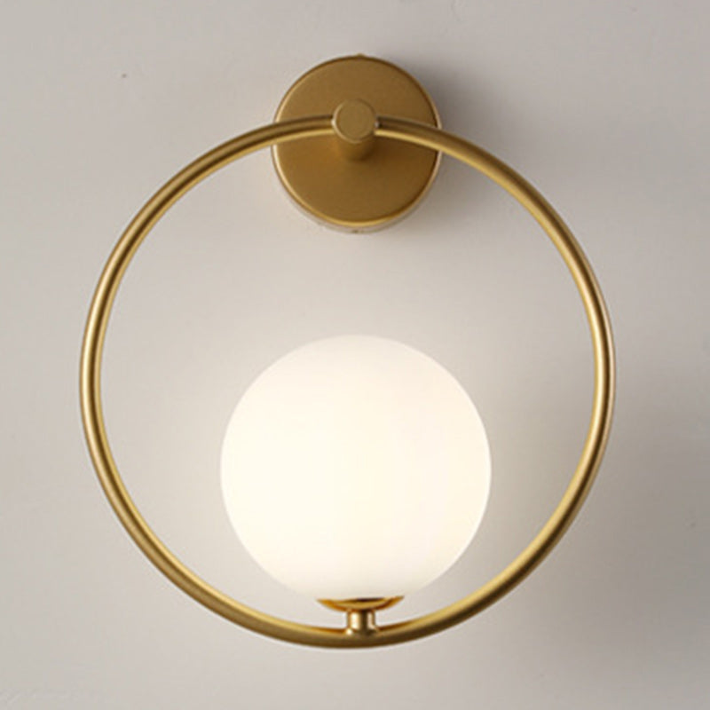 Nordic Style Iron & Glass Globe Wall Sconce Light for Living Room