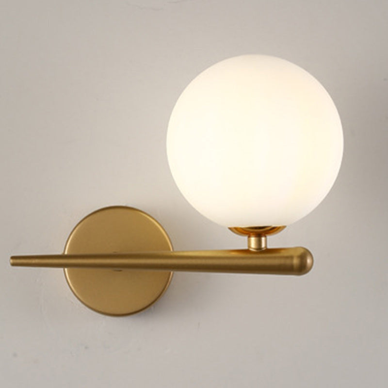 Nordic Style Iron & Glass Globe Wall Sconce Light for Living Room