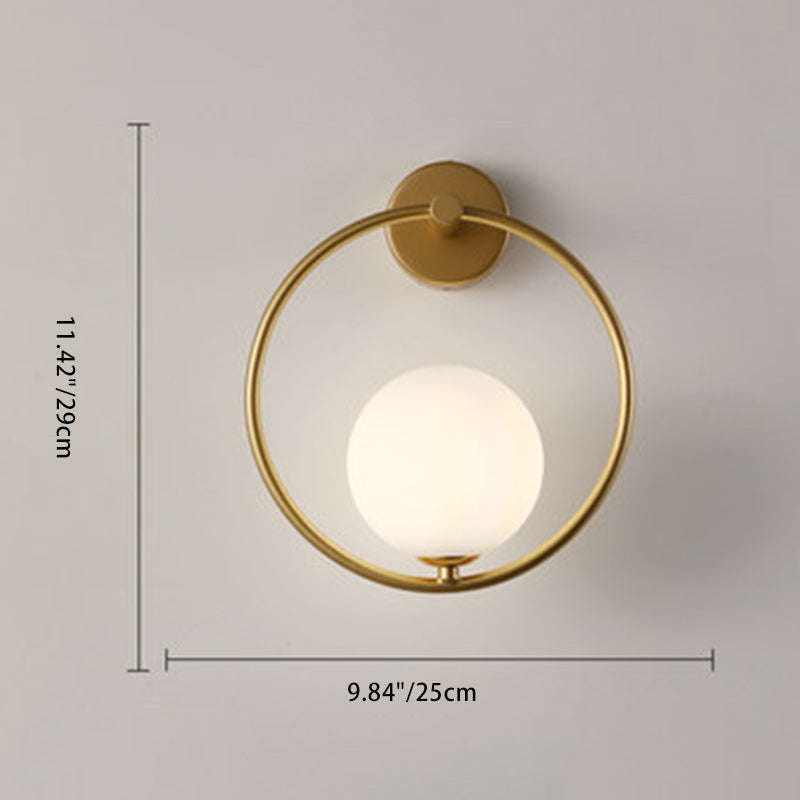Nordic Style Iron & Glass Globe Wall Sconce Light for Living Room
