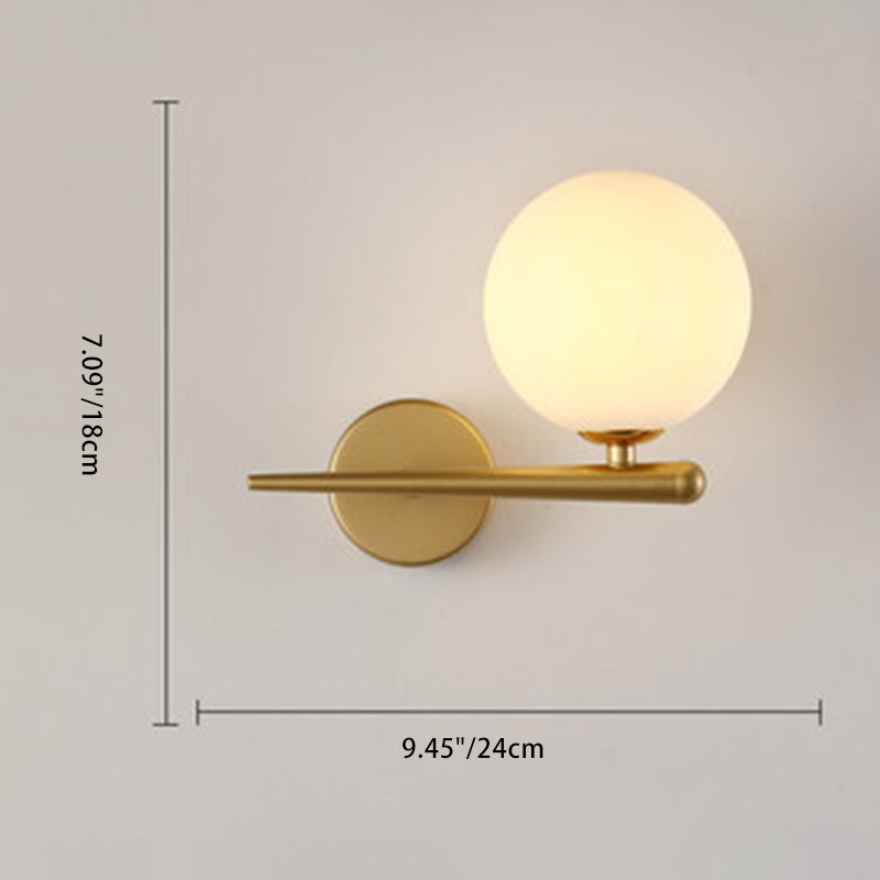 Nordic Style Iron & Glass Globe Wall Sconce Light for Living Room