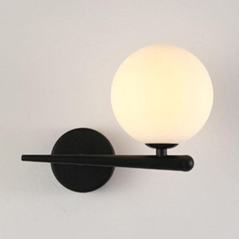 Nordic Style Iron & Glass Globe Wall Sconce Light for Living Room