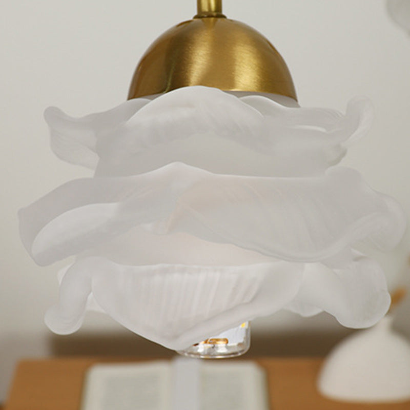 Vintage Copper Glass 3-Light Chandelier Fixture for Elegant Living Room