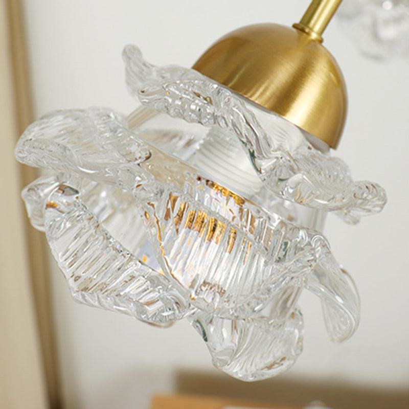 Vintage Copper Glass 3-Light Chandelier Fixture for Elegant Living Room