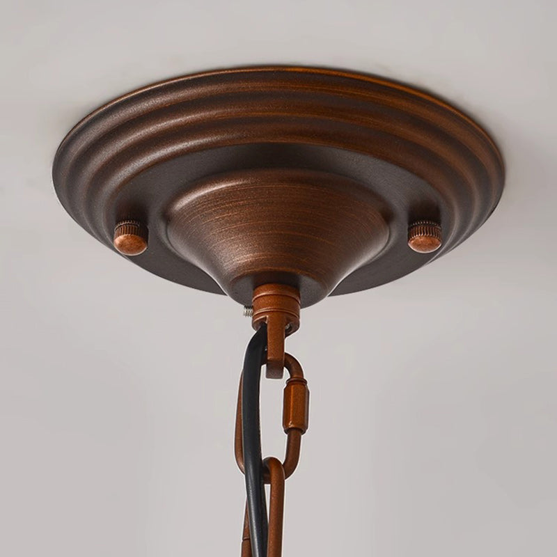 Antique Iron Drum 4-Light Fabric Chandelier for Elegant Living Room