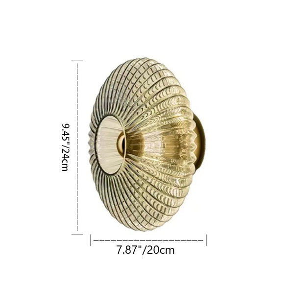 Nordic Iron & Glass Round Disc Wall Sconce Lamp for Modern Living Room