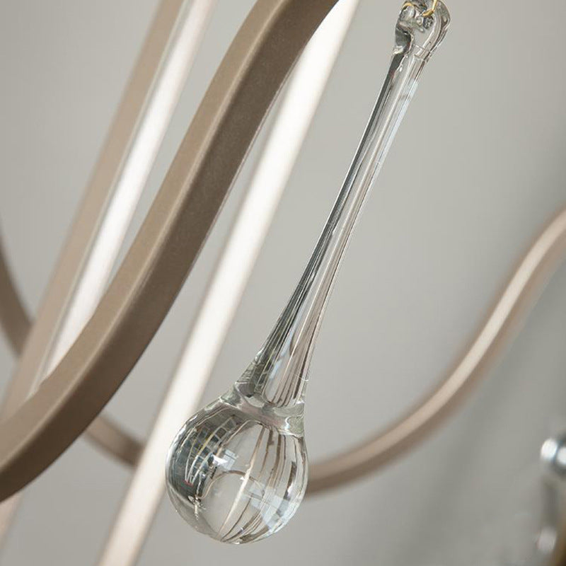 Elegant Iron and Crystal French Candlestick Chandelier for Living Room