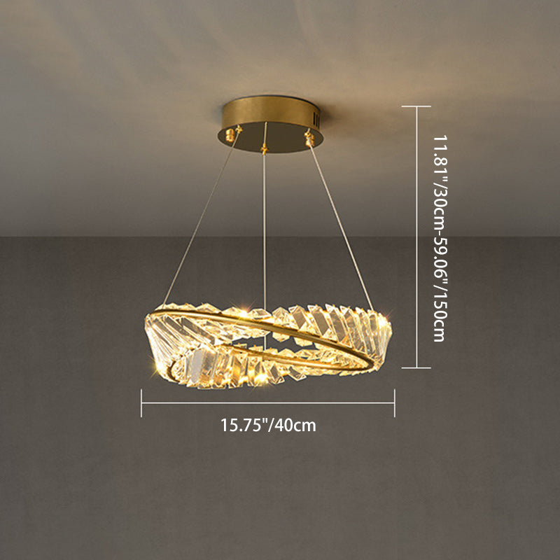 Modern Round Stainless Steel Crystal LED Chandelier for Living Room