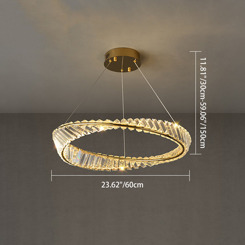 Modern Round Stainless Steel Crystal LED Chandelier for Living Room