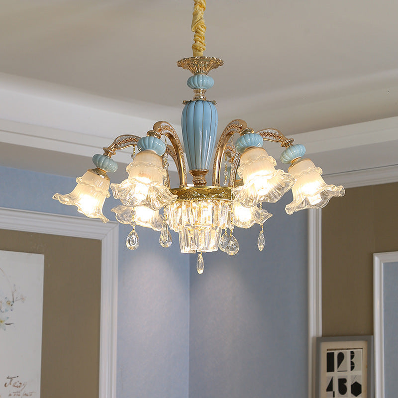 Elegant Vintage Floral Zinc Alloy LED Chandelier for Living Room 6/8/10/12 Lights