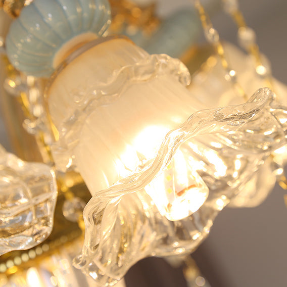 Elegant Vintage Floral Zinc Alloy LED Chandelier for Living Room 6/8/10/12 Lights
