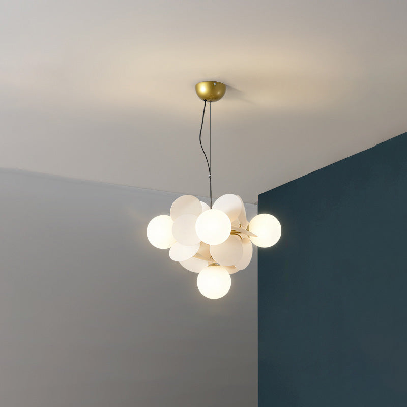 Nordic Colorful Acrylic Flower Glass Ball Chandelier for Living Room