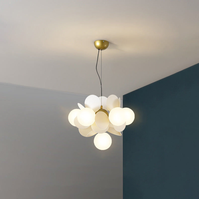 Nordic Colorful Acrylic Flower Glass Ball Chandelier for Living Room