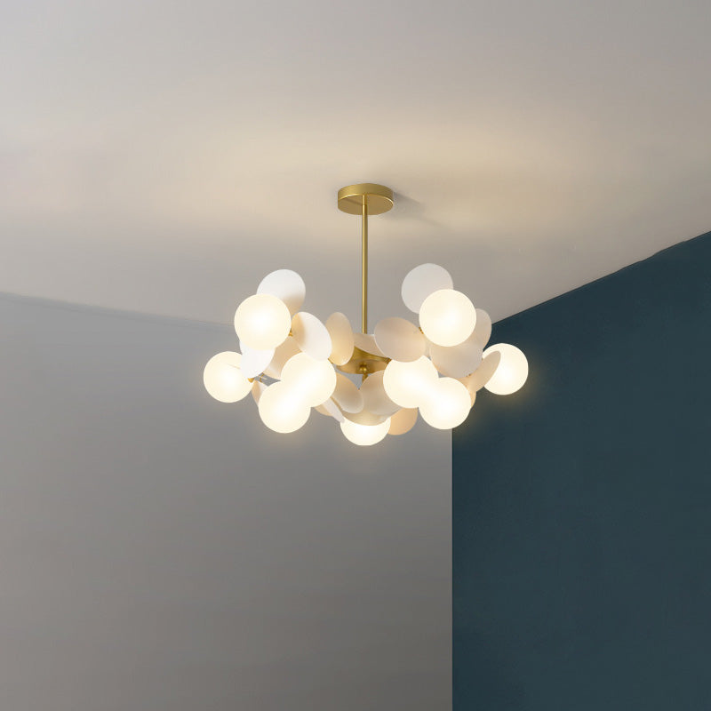Nordic Colorful Acrylic Flower Glass Ball Chandelier for Living Room