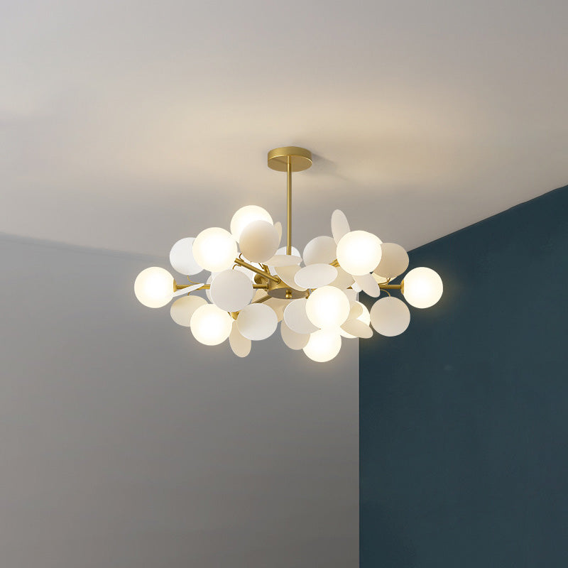 Nordic Colorful Acrylic Flower Glass Ball Chandelier for Living Room