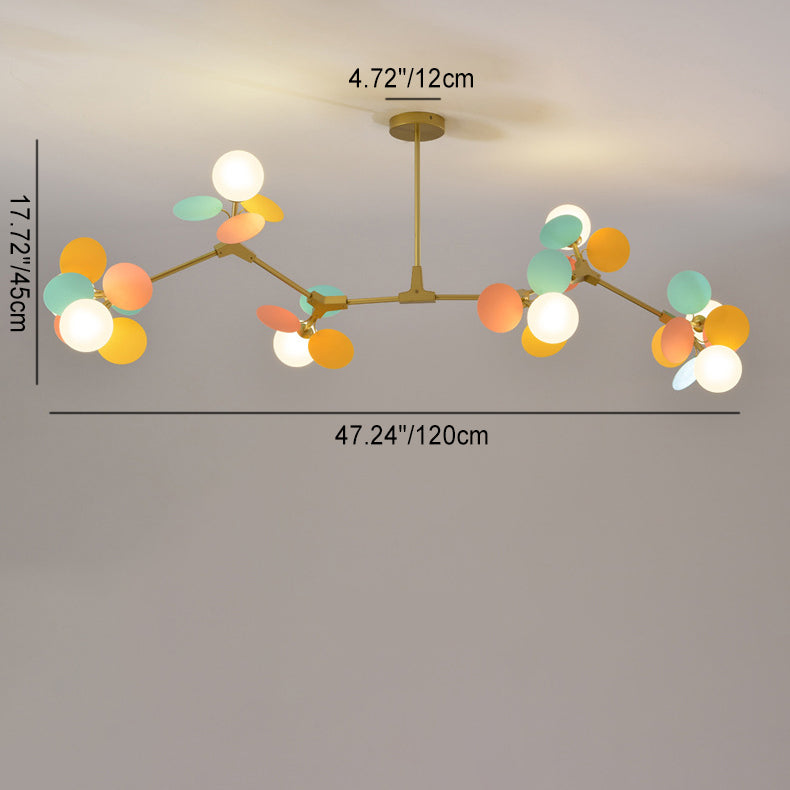 Nordic Colorful Acrylic Flower Glass Ball Chandelier for Living Room