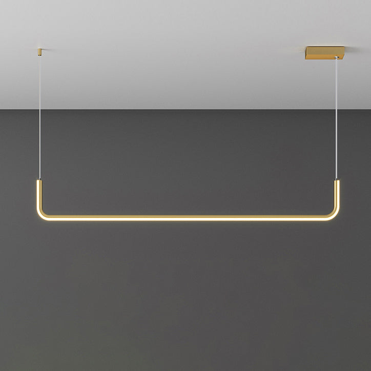 Sleek Black Aluminum LED Island Chandelier for Dining Room Lighting