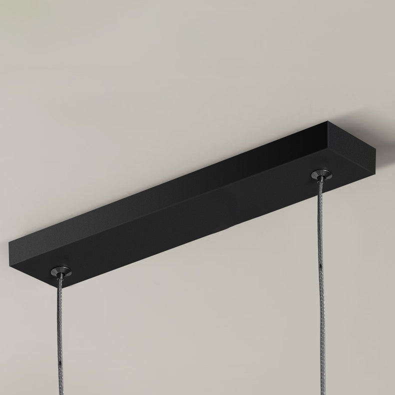 Sleek Black Aluminum LED Island Chandelier for Dining Room Lighting