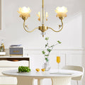 Elegant Copper & Crystal French Floral Chandelier for Living Room