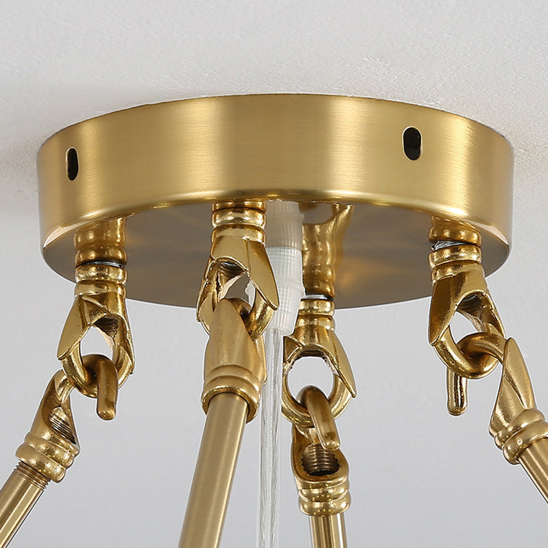 Elegant Ribbed Glass Chandelier, 4/8/9/12 Lights for Modern Living Room