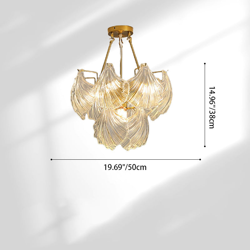 Elegant Ribbed Glass Chandelier, 4/8/9/12 Lights for Modern Living Room