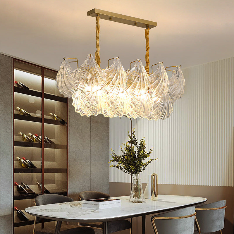 Elegant Ribbed Glass Chandelier, 4/8/9/12 Lights for Modern Living Room