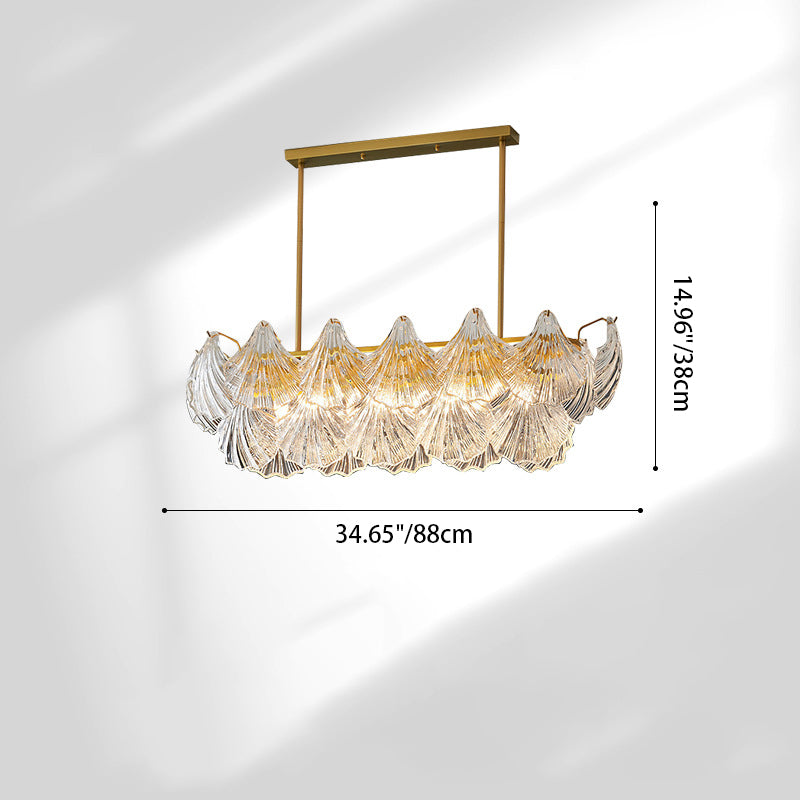 Elegant Ribbed Glass Chandelier, 4/8/9/12 Lights for Modern Living Room
