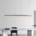 Sleek Black Iron Acrylic Long Strip LED Chandelier for Dining Room
